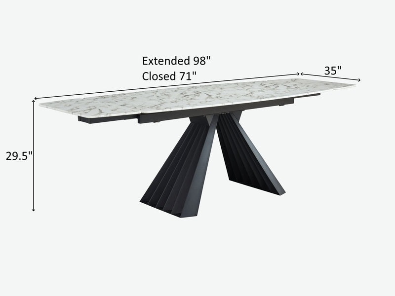Stares 152 DT 98" / 71" Wide Extendable Dining Table
