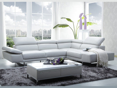 1717 Italian 117.3" / 88.6" Wide Leather Sectional