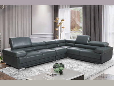 2119 126" / 102" Wide Leather Sectional