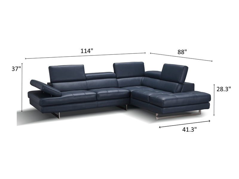 A761 114" / 88" Wide Leather Sectional