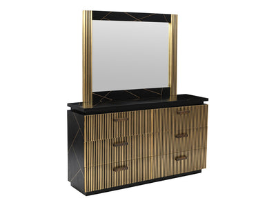Allure 64" Wide 6 Drawer Dresser With Mirror