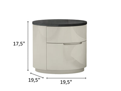 Amsterdam 17.5" Tall 2 Drawer Nightstand