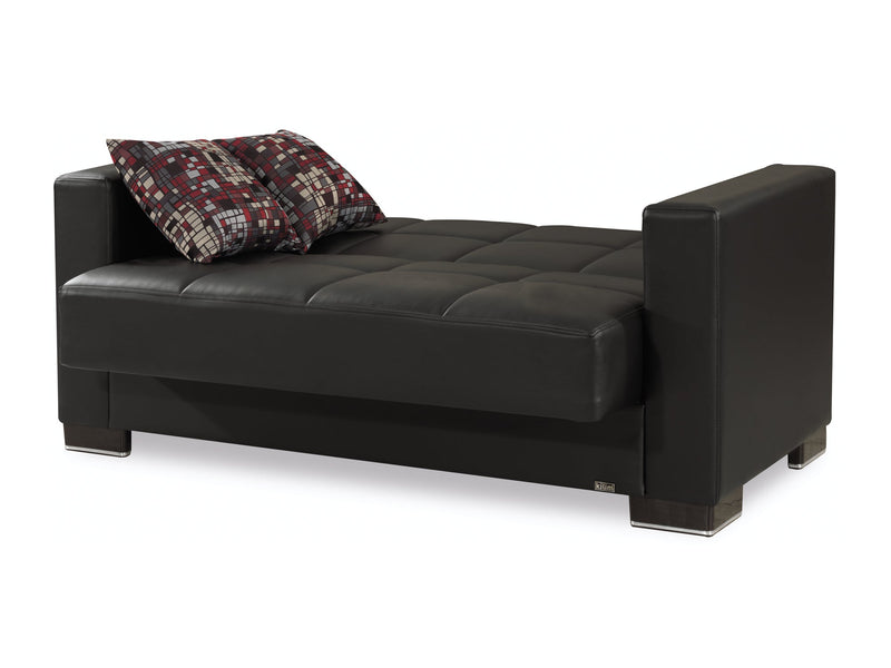 Armada Leather 66" Wide Convertible Loveseat