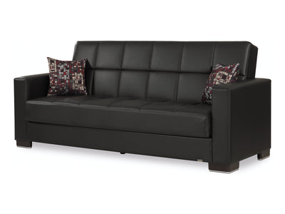 Armada Leather 90" Wide Convertible Sofa