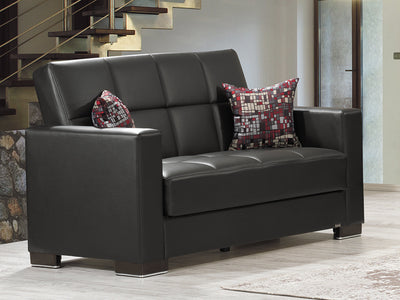 Armada Leather 66" Wide Convertible Loveseat