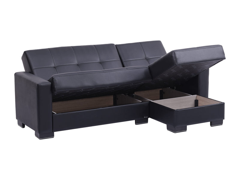 Armada Leather 94" Wide Convertible Sectional