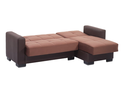 Armada Partial Leather 94" Wide Convertible Sectional