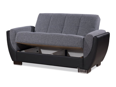 Armada Air Partial Leather 63" Wide Convertible Loveseat