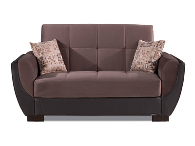 Armada Air Partial Leather 63" Wide Convertible Loveseat