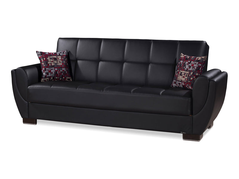 Armada Air Leather 87" Wide Convertible Sofa