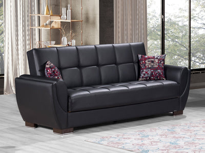 Armada Air Leather 87" Wide Convertible Sofa