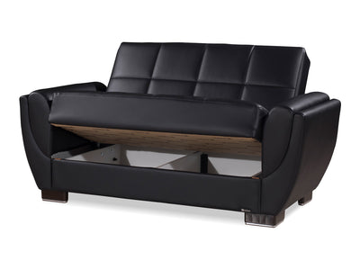 Armada Air Leather 63" Wide Convertible Loveseat