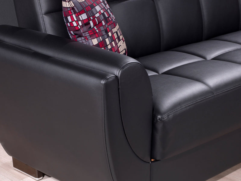 Armada Air Leather 63" Wide Convertible Loveseat