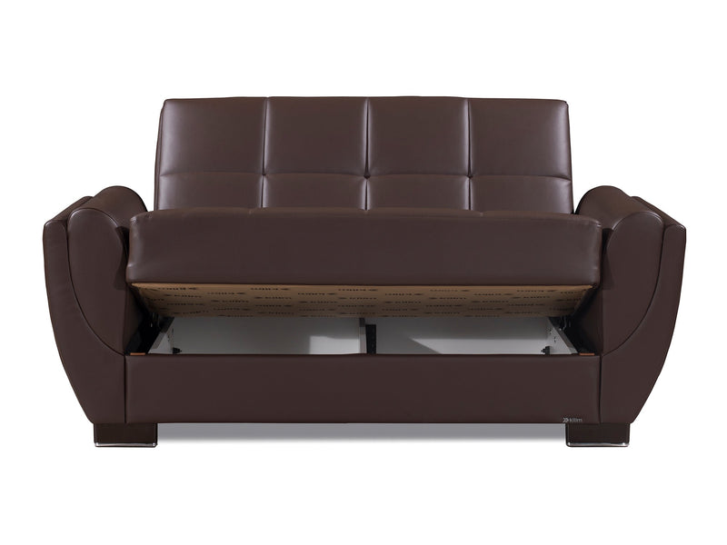 Armada Air Leather 63" Wide Convertible Loveseat