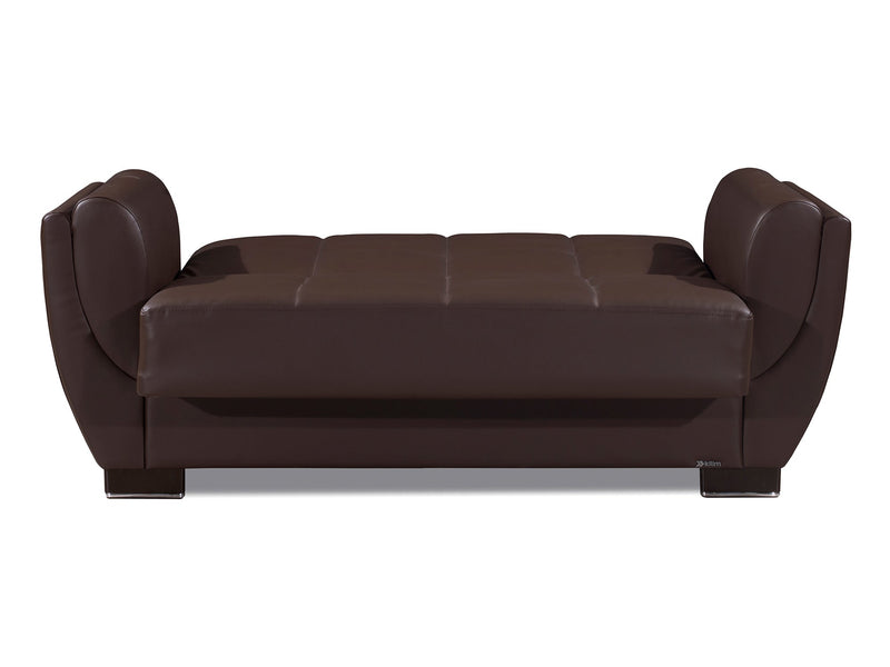 Armada Air Leather 63" Wide Convertible Loveseat