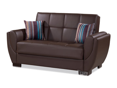 Armada Air Leather 63" Wide Convertible Loveseat