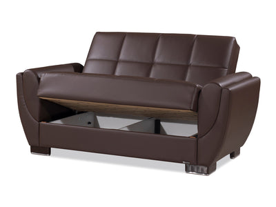 Armada Air Leather 63" Wide Convertible Loveseat