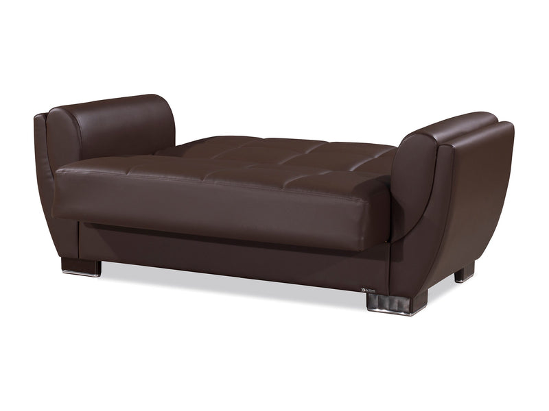 Armada Air Leather 63" Wide Convertible Loveseat