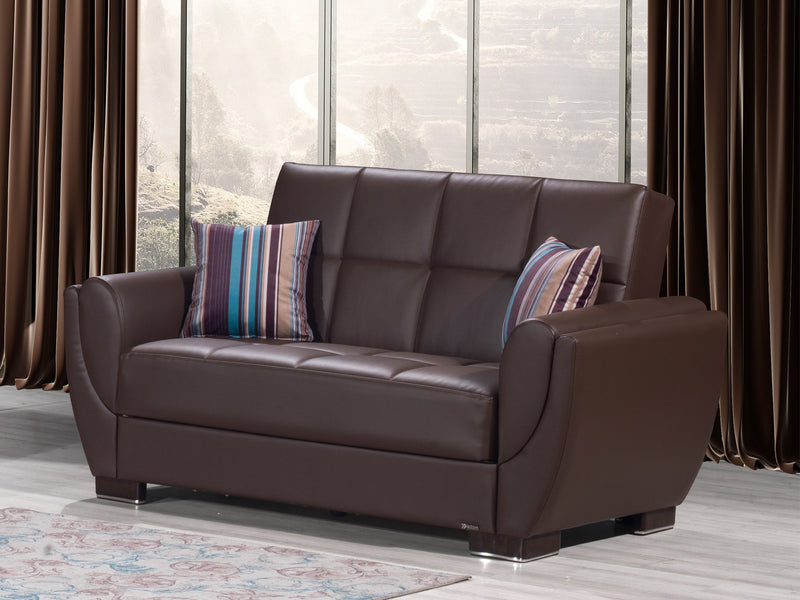 Armada Air Leather 63" Wide Convertible Loveseat