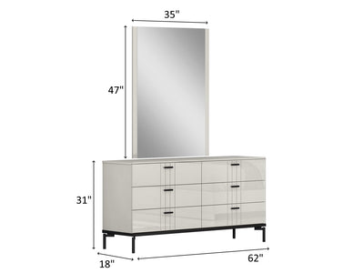 Bella 62" Wide 6 Drawer Dresser With Mirror