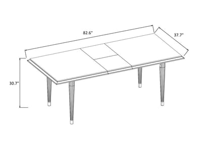 Gravita 82.6" Wide 6-8 Person Extendable Dining Table