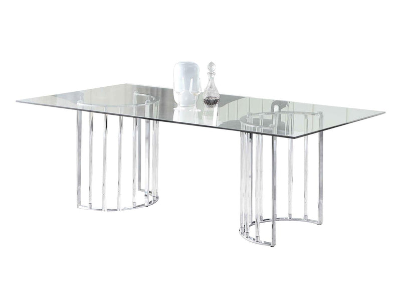 Trisha 72" Wide Glass Dining Table