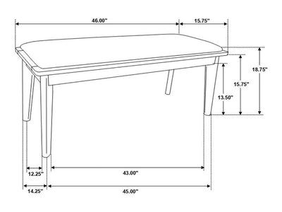 Alfredo 46" Wide Bench