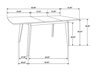 Alfredo 63" Wide Extendable Dining Table