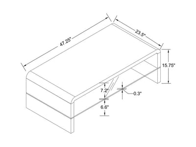 Airell 47.2" Wide Coffee Table