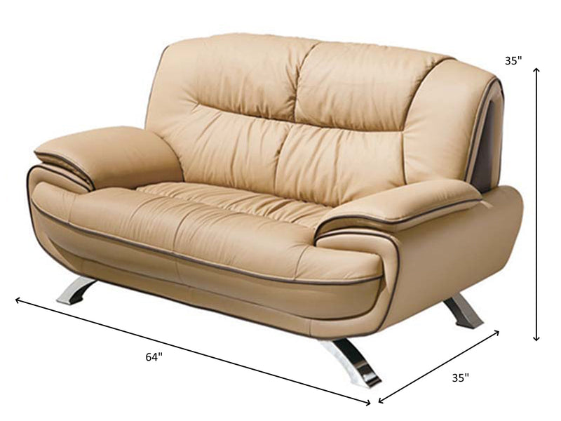 405 64" Wide Leather Loveseat