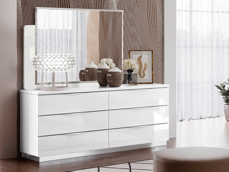 Onda 68" Wide 6 Drawer Dresser With Mirror