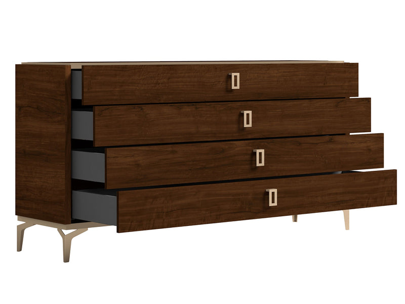 Eva 60" Wide 4 Drawer Dresser With Mirror