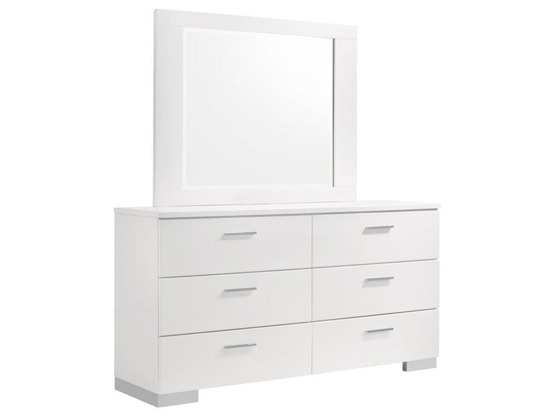 Felicity 63" Wide 6 Drawer Dresser With Mirror