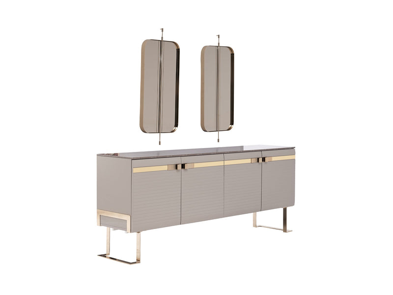 Veronica 79.4" Wide 4 Door Buffet With Mirror