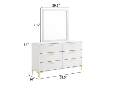 Kendall 58.5" Wide 6 Drawer Dresser With Mirror