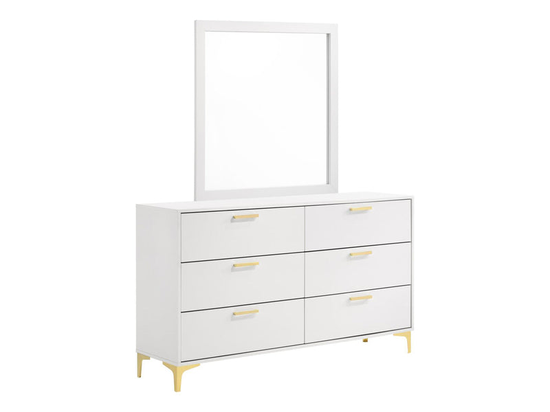 Kendall 58.5" Wide 6 Drawer Dresser With Mirror