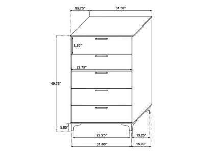 Kendall 31.5" Wide 5 Drawer Chest