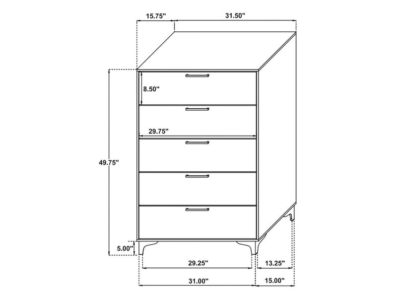 Kendall 31.5" Wide 5 Drawer Chest