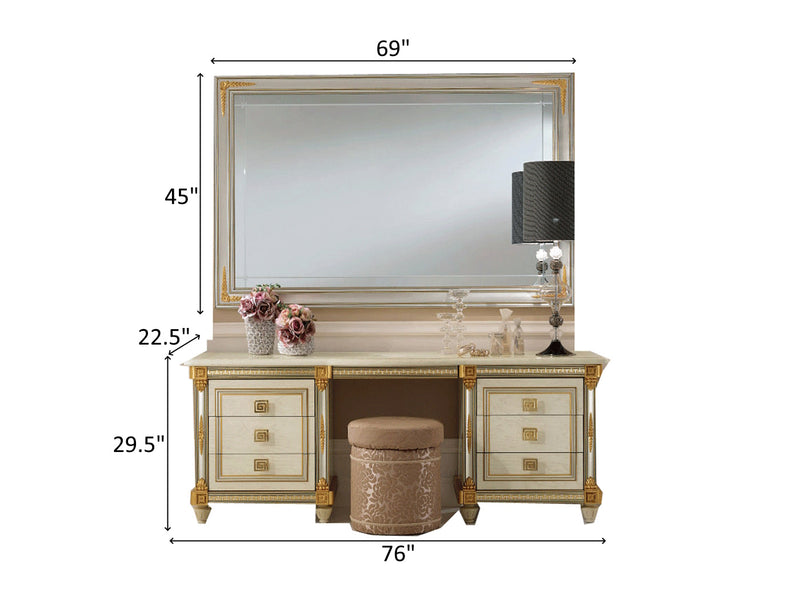 Liberty 76" Wide 6 Drawer Makeup Vanity Set