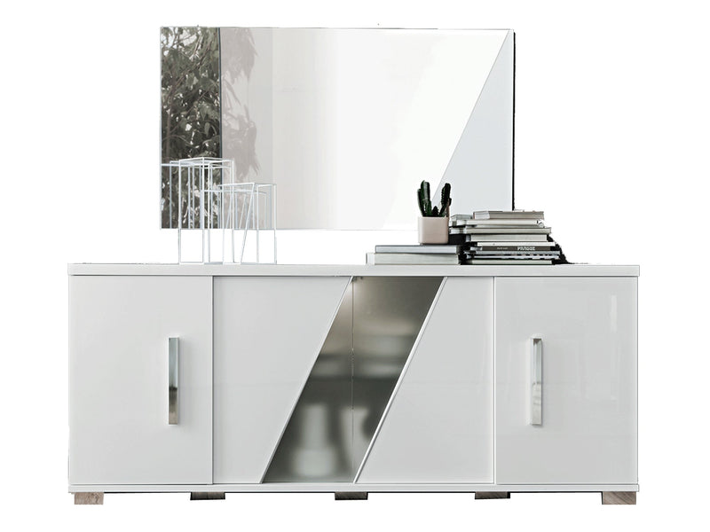 Lisa Es 80" Wide 4 Door Buffet With Mirror