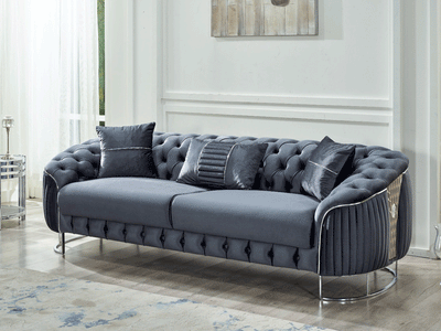 Lucas 89" Wide Tufted Sofa