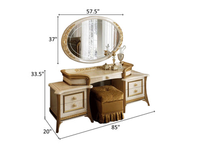 Melodia 85" Wide Makeup Vanity Set