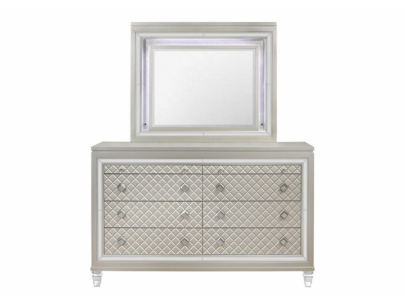 Paris Global 65" Wide 8 Drawer Dresser With Mirror