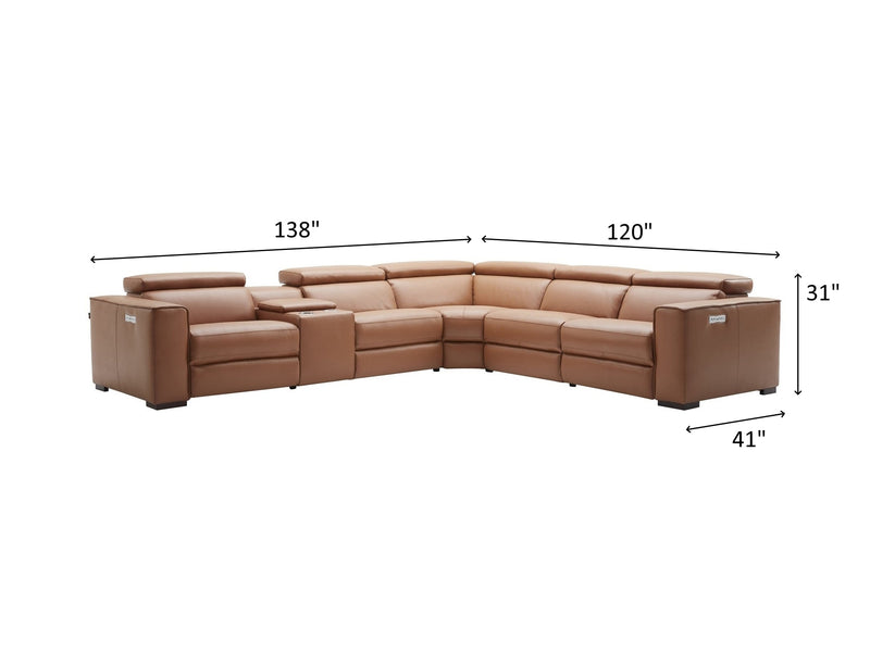 Picaso 138" / 120" Wide Leather Sectional