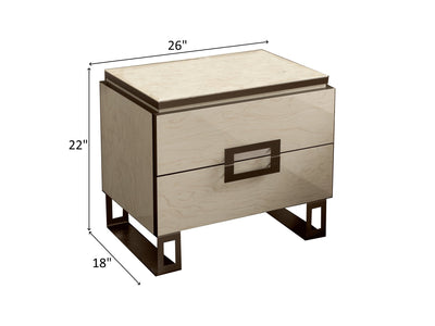 Poesia 22" Tall 2 Drawer Nightstand