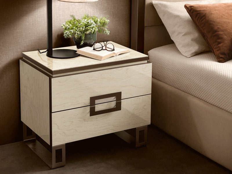 Poesia 22" Tall 2 Drawer Nightstand