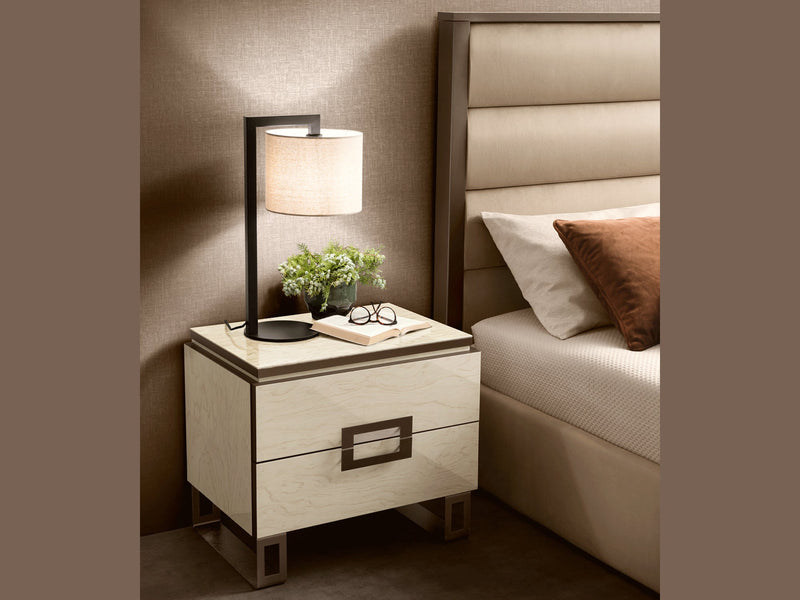 Poesia 22" Tall 2 Drawer Nightstand