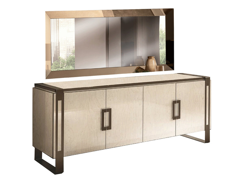 Poesia 84" Wide 4 Door Buffet With Mirror