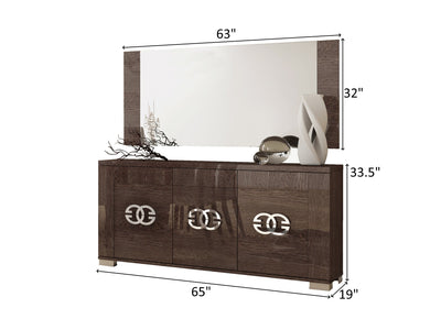 Prestige 65" Wide 3 Door Buffet With Mirror