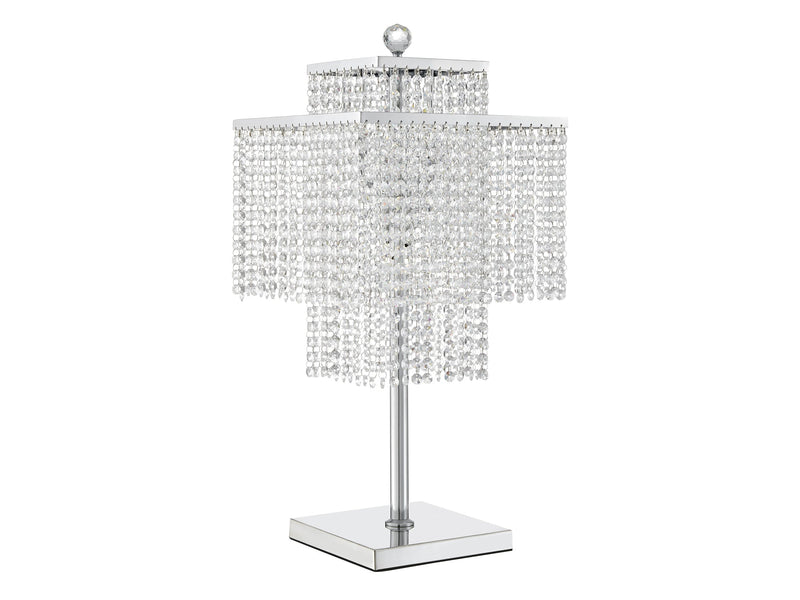 Double Crown Square Crystal 22" Tall Table Lamp